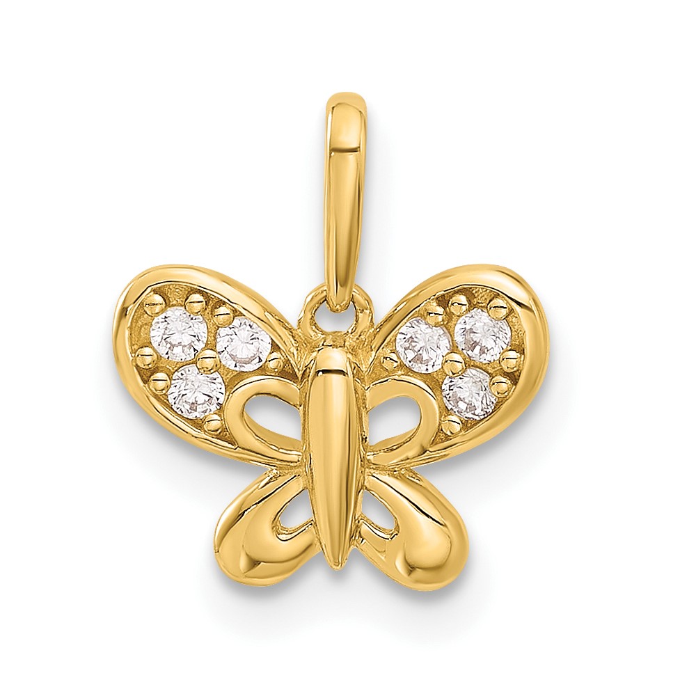 YC1571.jpg 14k Polished CZ Butterfly Pendant - Image 1