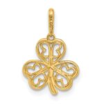 14k Polished Three Leaf Clover Pendant - Image 3
