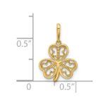 14k Polished Three Leaf Clover Pendant - Image 4