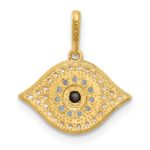 14K Polished Multi-color CZ Evil Eye Pendant - Image 3