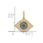 14K Polished Multi-color CZ Evil Eye Pendant - Image 4