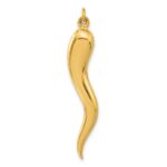 14k Polished Hollow 3-D Italian Horn Pendant