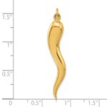 14k Polished Hollow 3-D Italian Horn Pendant - Image 4