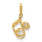 14K Polished CZ Music Note Pendant - Image 3