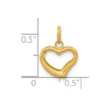 14k Polished Open Heart Charm Pendant - Image 4