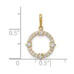 14k Polished CZ Open Circle Pendant - Image 4