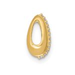 14k Polished CZ Domed Teardrop Chain Slide Pendant - Image 2