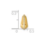 14k Polished CZ Domed Teardrop Chain Slide Pendant - Image 4