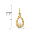 14K Polished Freshwater Cultured Pearl Teardrop Pendant - Image 4
