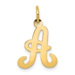14KY Script Letter A Initial Charm
