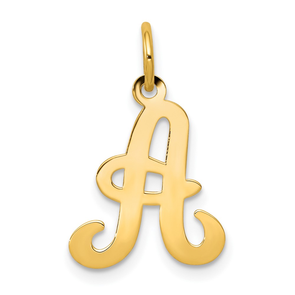YC248A.jpg 14KY Script Letter A Initial Charm - Image 1