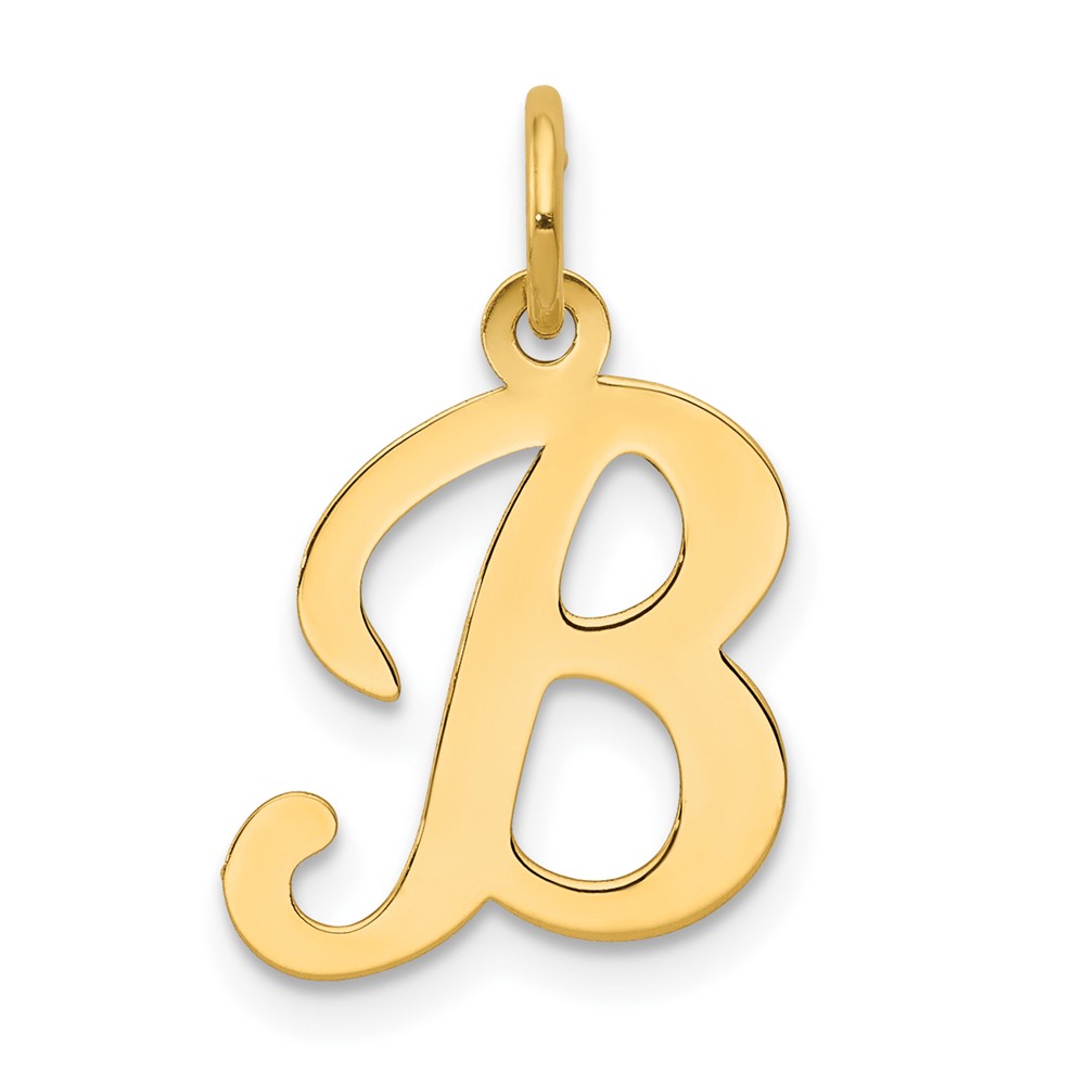 YC248B.jpg 14KY Script Letter B Initial Charm - Image 1