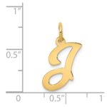 14KY Script Letter J Initial Charm - Image 4