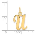 14KY Script Letter U Initial Charm - Image 4