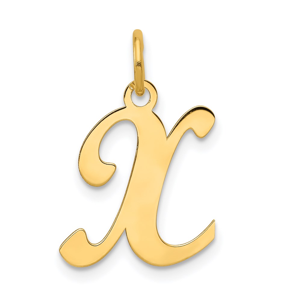 YC248X.jpg 14KY Script Letter X Initial Charm - Image 1