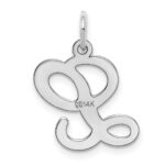 14KW White Gold Script Letter L Initial Charm - Image 3