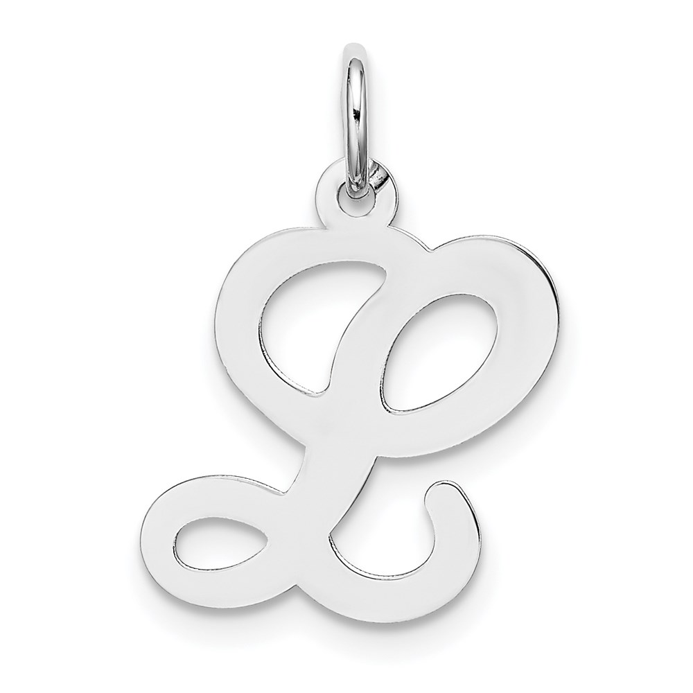 YC249L.jpg 14KW White Gold Script Letter L Initial Charm - Image 1
