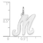 14KW White Gold Script Letter M Initial Charm - Image 3