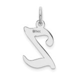 14KW White Gold Script Letter Z Initial Charm - Image 3