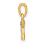 14KY with Rhodium Diamond Letter K Initial Pendant - Image 2