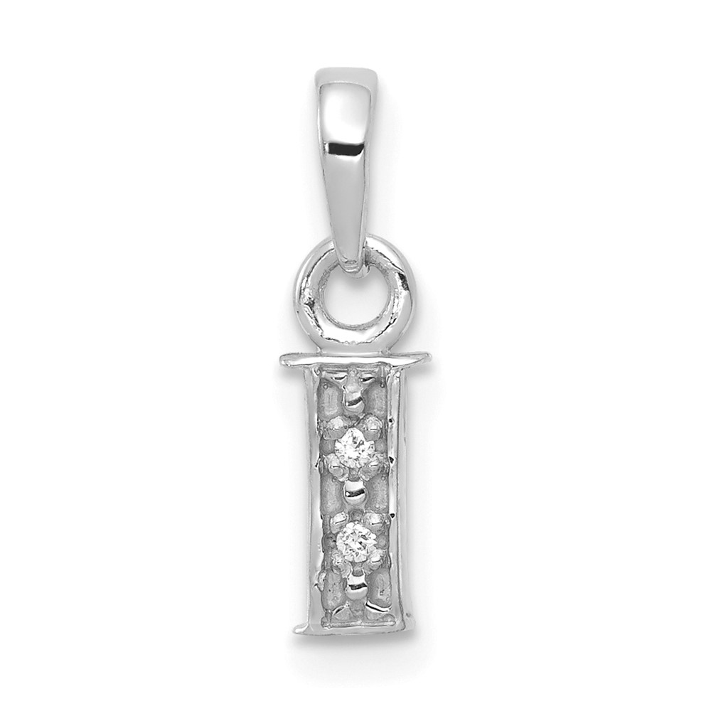 YC251I.jpg 14KW Rhodium-plated Diamond Letter I Initial Pendant - Image 1