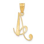 14KY Script Letter A Initial Pendant with Diamond - Image 3