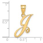 14KY Diamond Script Letter J Initial Pendant - Image 4
