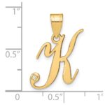 14KY Script Letter K Initial Pendant with Diamond - Image 4