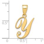 14KY Script Letter Y Initial Pendant with Diamond - Image 4