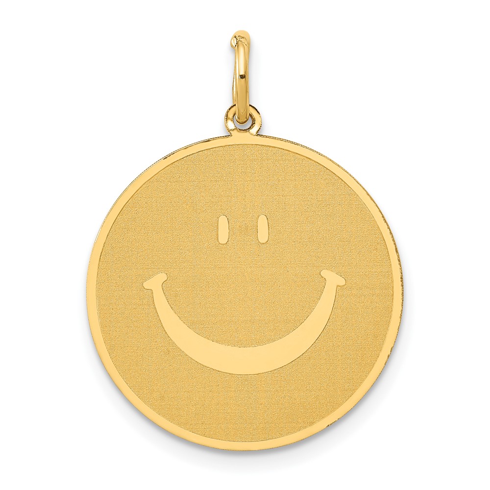 YC285.jpg 14k Solid Polished Smiley Face Pendant - Image 1