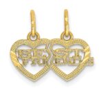 14k Double Heart BEST FRIENDS 2-Piece Break-apart Charm