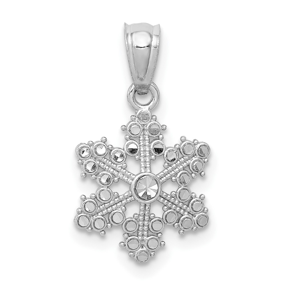 YC495.jpg 14k White Gold Snowflake Pendant - Image 1