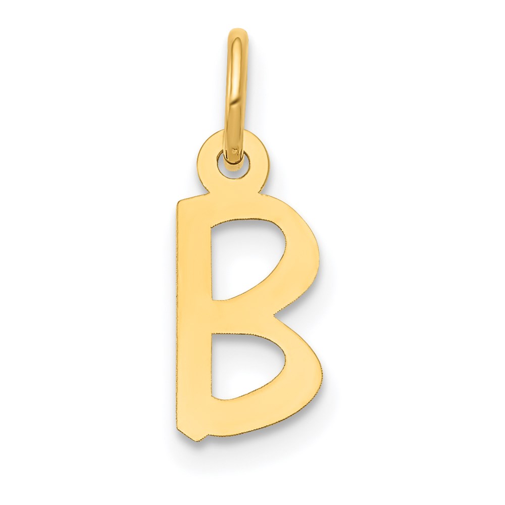 YC644B.jpg 14k Small Slanted Block Letter B Initial Charm - Image 1