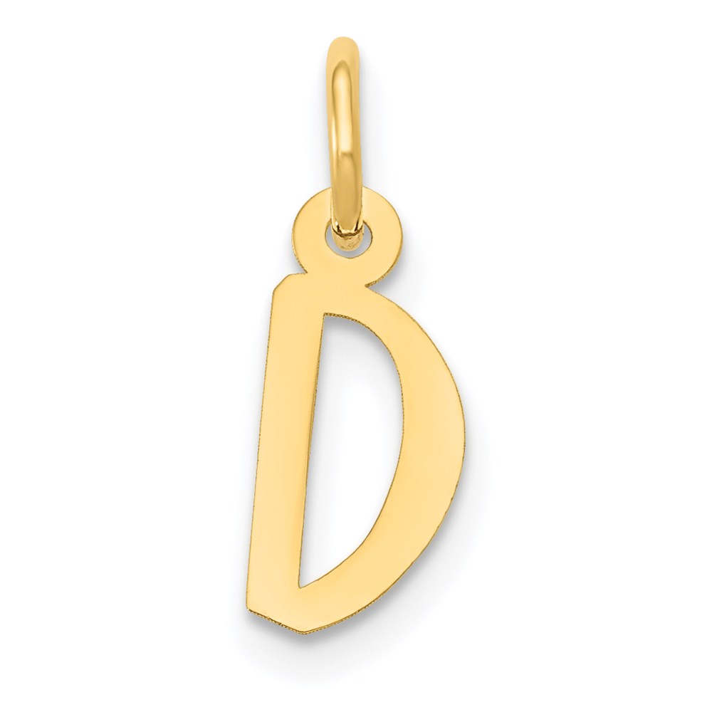 YC644D.jpg 14k Small Slanted Block Letter D Initial Charm - Image 1
