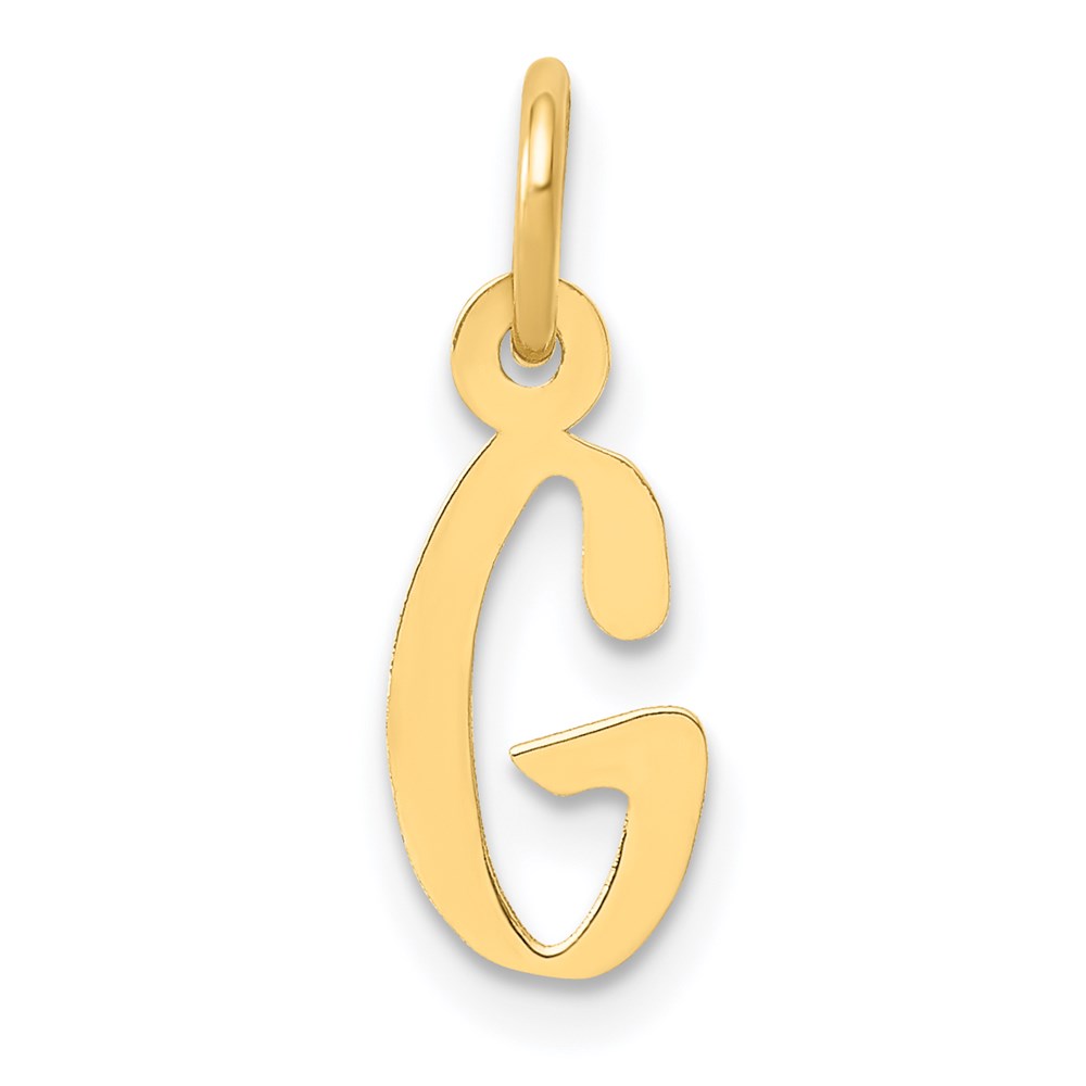 YC644G.jpg 14k Small Slanted Block Letter G Initial Charm - Image 1