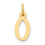 14k Small Slanted Block Letter O Initial Charm