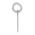 14k White Gold Small Slanted Block Letter D Initial Charm - Image 2