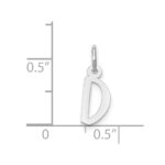 14k White Gold Small Slanted Block Letter D Initial Charm - Image 4