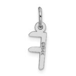 14K White Gold Small Slanted Block Letter F Initial Charm - Image 3