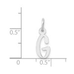 14K White Gold Small Slanted Block Letter G Initial Charm - Image 4