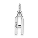 14K White Gold Small Slanted Block Letter H Initial Charm - Image 3