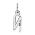 14K White Gold Small Slanted Block Letter N Initial Charm - Image 3