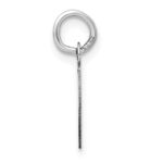 14K White Gold Small Slanted Block Letter P Initial Charm - Image 2