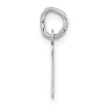 14k White Gold Small Slanted Block Letter Z Initial Charm - Image 2