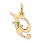 14K Small Fancy Script Letter F Initial Charm - Image 3
