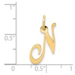 14K Small Fancy Script Letter N Initial Charm - Image 4
