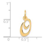 14K Small Fancy Script Letter O Initial Charm - Image 3
