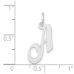 14k White Gold Small Fancy Script Letter A Initial Charm - Image 3