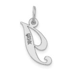 14k White Gold Small Fancy Script Letter I Initial Charm - Image 4