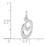 14k White Gold Small Fancy Script Letter O Initial Charm - Image 3